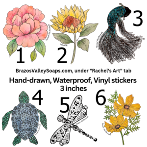 3-inch Vinyl, Waterproof, Scratch-proof, hand-drawn sticker!